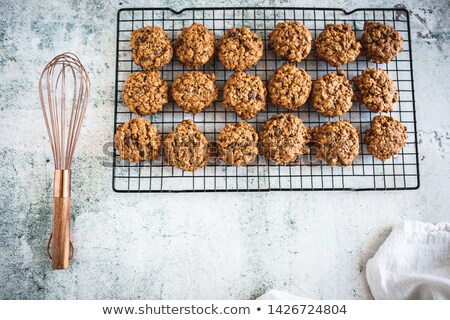 Stockfoto: Oatmeal Cookies On Cooling Rack