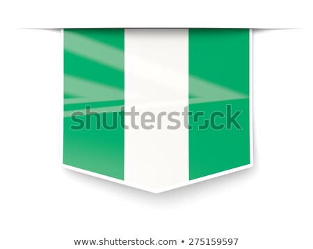 Zdjęcia stock: Square Label With Flag Of Nigeria