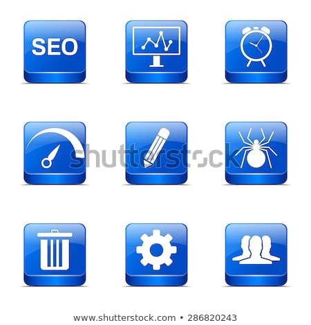 ストックフォト: Seo Internet Sign Square Vector Blue Icon Design Set 8