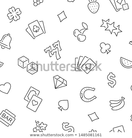 Stok fotoğraf: Seamless Casino Pattern With Poker Cards Vector Illustration