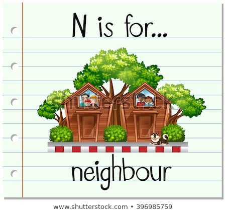 [[stock_photo]]: Flashcard Letter N Is For Neighbour