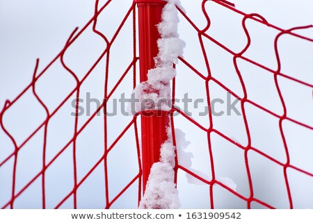 Сток-фото: Snowy Rope Net Close Up