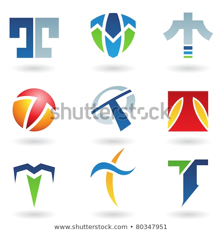 Stockfoto: Orange Letter T With Rectangular Shapes Vector Illustration