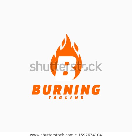Foto stock: Red Letter A Shaped Fire Icon Vector Illustration