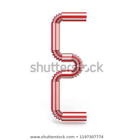 Stock foto: Drinking Straw Font Letter E 3d