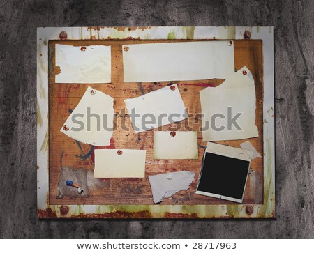 Foto stock: The Old Room With A Bulletin Board On The Wall