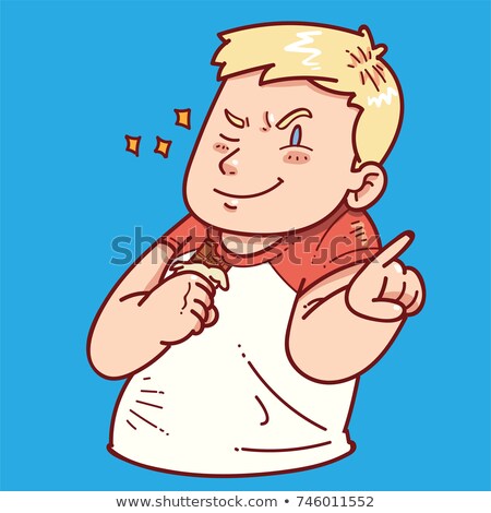 Stock photo: Vector Of Man Eating Chocolate