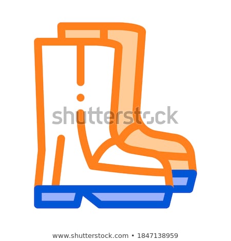 Foto d'archivio: Waterproof Material Gumboots Shoes Vector Icon