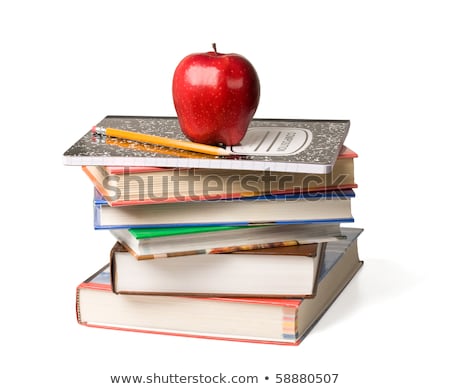 [[stock_photo]]: Back To School Stack Of Books With Apple On Top