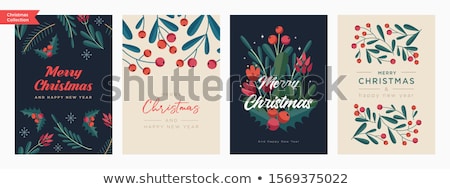 Foto d'archivio: Simple Vector Blue Christmas Card Illustration