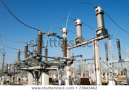 Сток-фото: Part Of High Voltage Substation With Switches And Disconnectors
