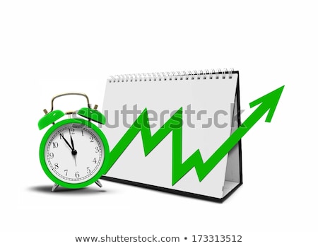 Сток-фото: Desktop Calender With Arrow Chart And Alarm Clock