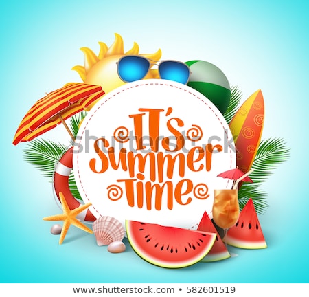 Stockfoto: Summer Time Background Vector Illustration