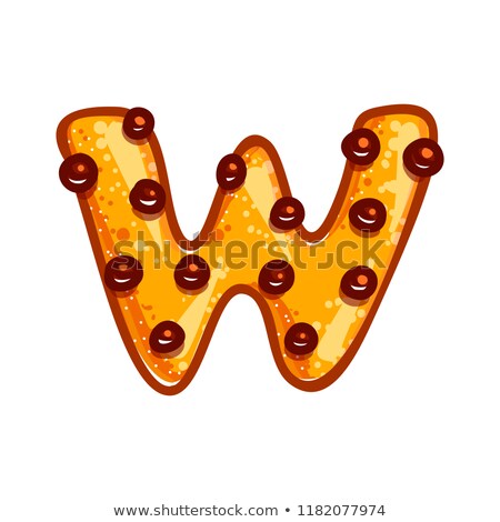 Zdjęcia stock: W Letter Cookies Cookie Font Oatmeal Biscuit Alphabet Symbol