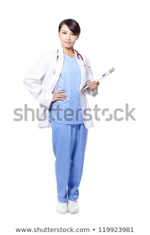 Stock photo: Full Length Portrait Of Cheerful Business Woman Holding Document