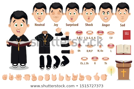 Stockfoto: Sad Cartoon Priest