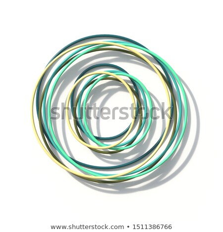 Foto stock: Three Colors Line Font Letter O 3d