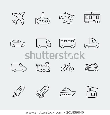 Сток-фото: Public Transport Tramway Vector Thin Line Icon