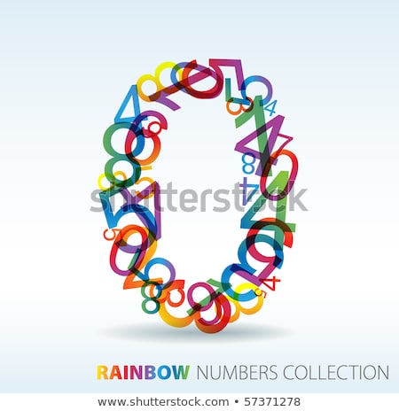 Zdjęcia stock: Number Zero Made From Colorful Numbers