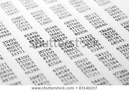 Foto stock: Table Of Random Numbers