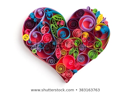 Stock fotó: Heart Made Of Curled Red Paper