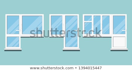 Stok fotoğraf: Flat Vector Icon For Plastic Balcony Doors