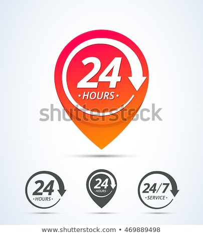 ストックフォト: 24 Hours Services Green Vector Button Icon Design Set