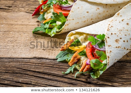 Сток-фото: Sandwich Wrap With Vegetables And Fruits