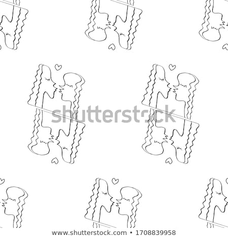 Foto d'archivio: Lesbians Kissing Background Lgbt Seamless Pattern Girls Kiss