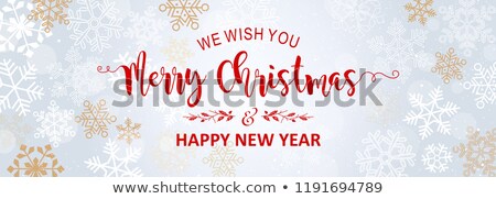 Foto stock: Vector Merry Christmas Illustration On Shiny Bright Background With Typography And Holiday Elements