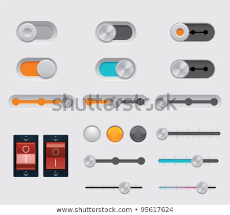 Power Silwer Button With Switch Icon Vector Illustration Stock photo © tele52