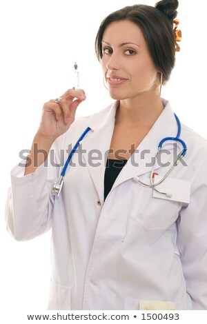 ストックフォト: Woman Holding Hyperdermic Needle