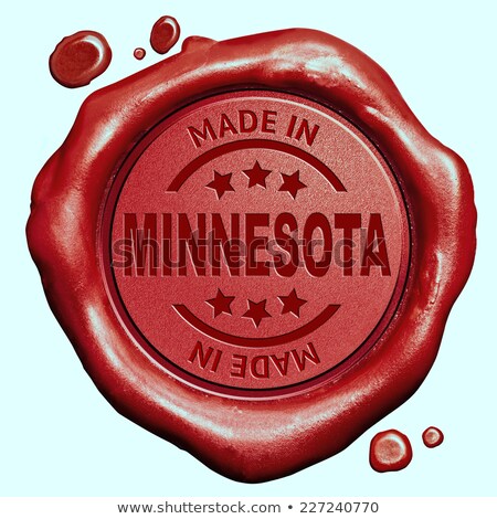 Stok fotoğraf: Made In Minnesota - Stamp On Red Wax Seal