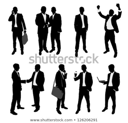 Business People On Phone Standing Silhouette Foto stock © Bokica