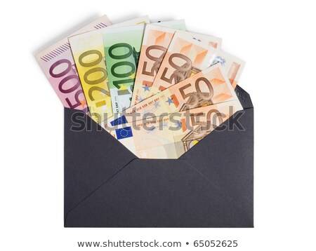 Stockfoto: Black Envelope With Euro Bills