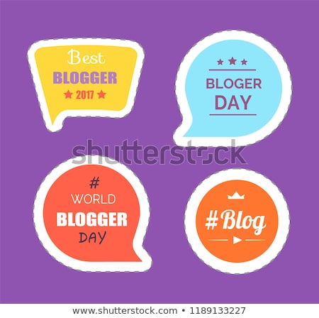 ストックフォト: Blogger Day Best Person Thought Bubble Vector