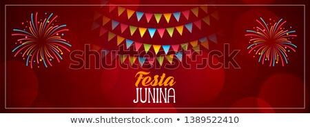 Stockfoto: Festa Junina Red Celebration Banner Design