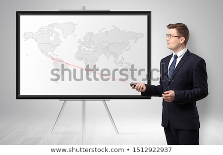 ストックフォト: Businessman Presenting Potential Business Area On Map