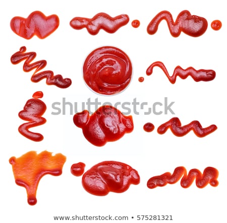 Foto stock: Ketchup Splashes Isolated On White Background