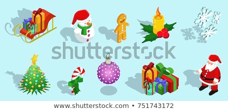 Stok fotoğraf: Gingerbread Man Cookie Isometric Object