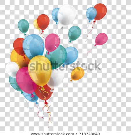 Stok fotoğraf: Colorful Balloons For Celebration Decoration Set