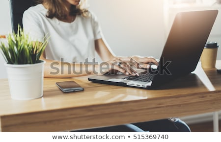 Stok fotoğraf: Businesswoman Working With Tablet