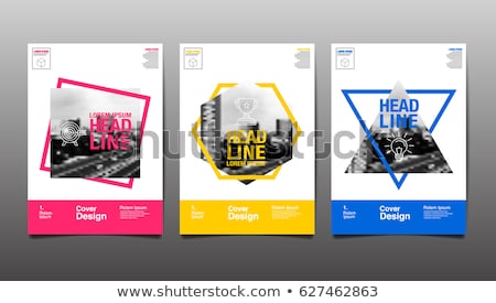 Stock foto: Brochure Book Flyer Design Template - Yellow Polygons