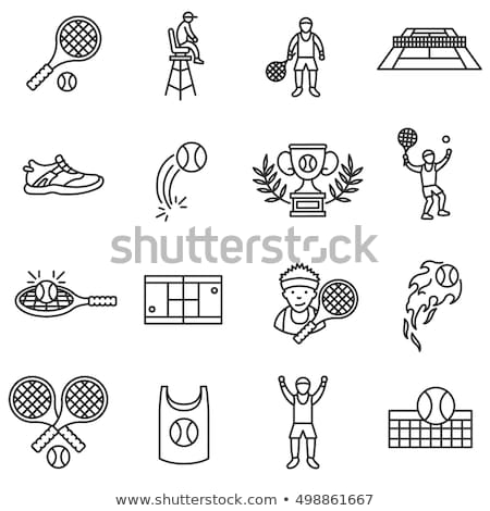 Stok fotoğraf: Man Playing Big Tennis Line Icon