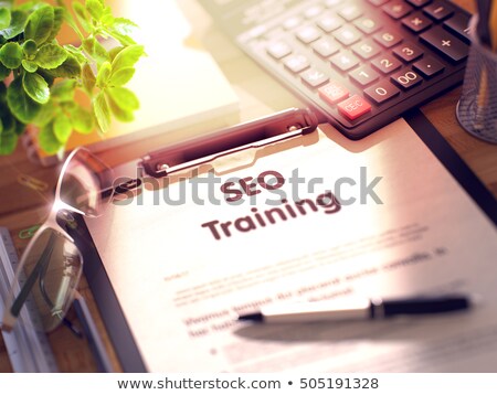 Stok fotoğraf: Seo Training On Clipboard 3d