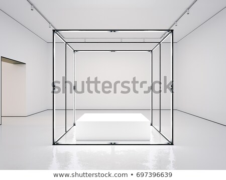 Zdjęcia stock: Modern Gallery Space With Bright Showcase 3d Rendering