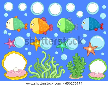 Stock foto: Underwater Bulletin Board Elements Illustration