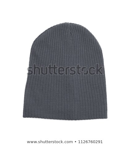 Foto stock: Grey Knitted Wool Beanie Hat