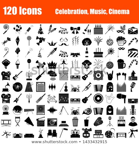 Foto d'archivio: Set Of 120 Icons Party Music Cinema