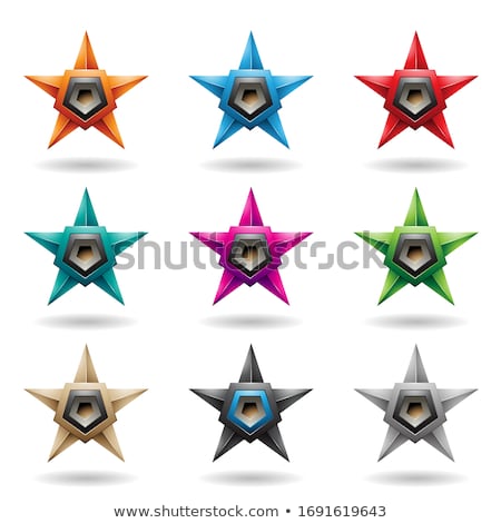 [[stock_photo]]: Embossed Stars With Grey Pentagon Loudspeaker Shapes Vector Illu